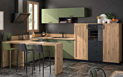 Cucina contemporanea - Billie - SAGNE - in legno / in rovere / a U