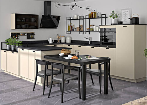 Cucina contemporanea - Chimère N°2 - SAGNE - in legno / in vetro fumè / a U
