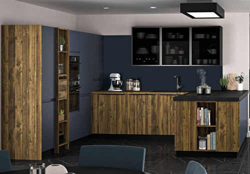 Cucina contemporanea - Élixir N°2 - SAGNE - in rovere / in vetro fumè / a L