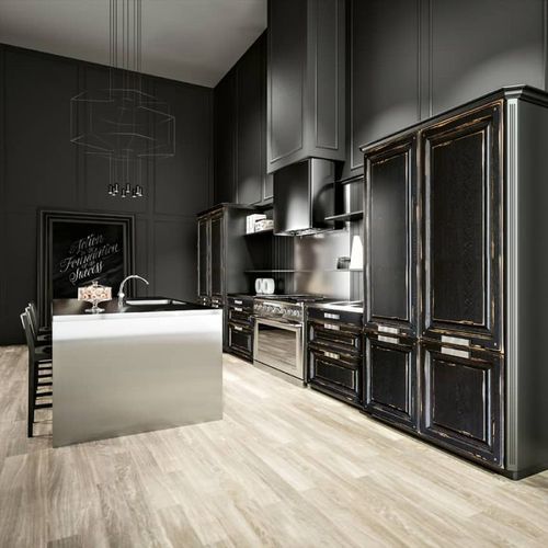 Cucina classica - Épernay - SAGNE - in rovere / in acciaio inossidabile / con isola