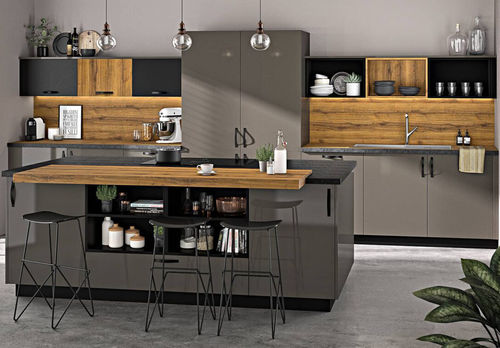 Cucina contemporanea - Modum - SAGNE - in legno / in acrilico / con isola