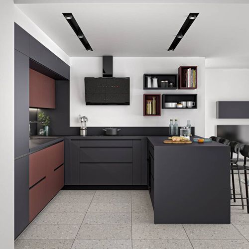 Cucina contemporanea - Quintessence - SAGNE - in legno / a U / di misura media