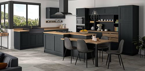 Cucina contemporanea - Romans - SAGNE - in legno massiccio / in rovere / in laminato