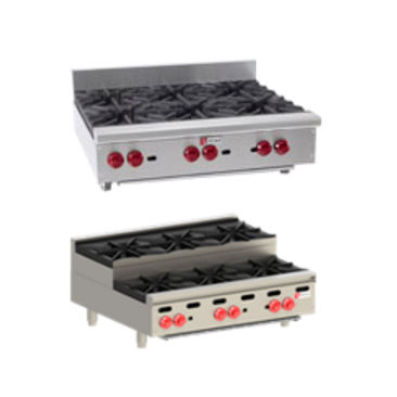Piano cottura a gas - AHP SERIES - WOLF - professionale / 6 fuochi / da appoggio