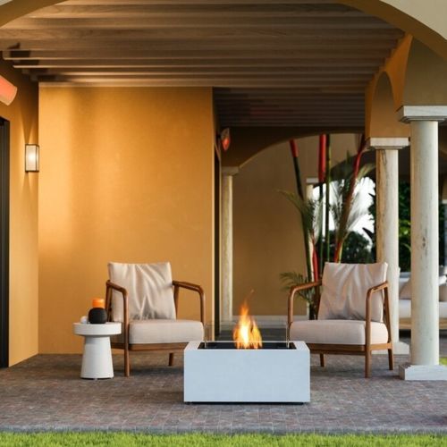 Braciere da giardino a gas - BASE 30 - EcoSmart Fire - a bioetanolo / in calcestruzzo / in acciaio inossidabile