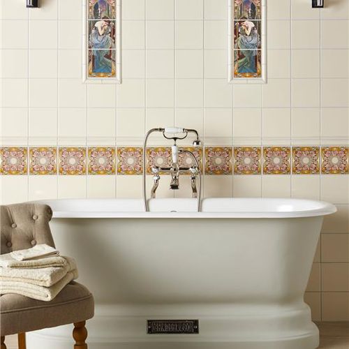 Piastrella in ceramica - ALPHONSE MUCHA NOCTURNAL SLUMBER - ORIGINAL STYLE - levigata / da interno / da parete