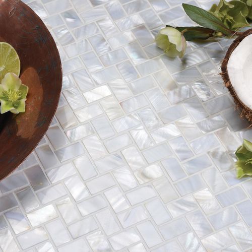 Piastrella in madreperla - WHITE PEARL HERRINGBONE - ORIGINAL STYLE - levigata / da interno / da parete