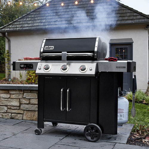 Barbecue a gas - GENESIS II EX-315 SMART - Weber USA - mobile / in acciaio inossidabile / con contenitore