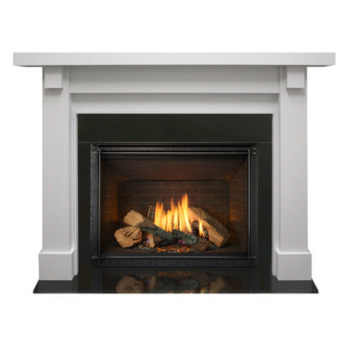 Cornice per camino classica - Battlefield  - HEAT & GLO® - in pietra / in legno / bianca