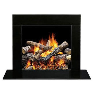 Rivestimento per camini contemporaneo - Absolute  - HEAT & GLO® - in pietra / nero