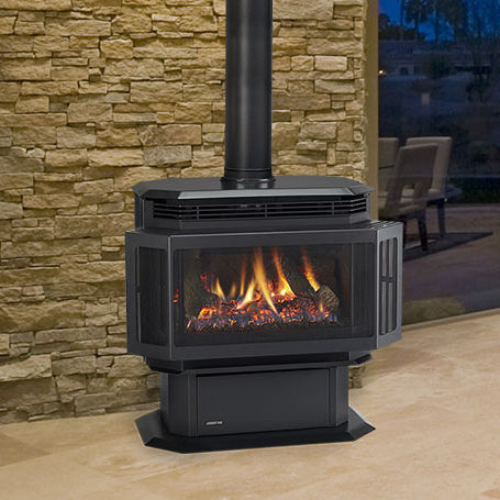 Stufa a gas - HUDSON BAY - QUADRA-FIRE - 10 kW...20 kW / contemporanea / in metallo