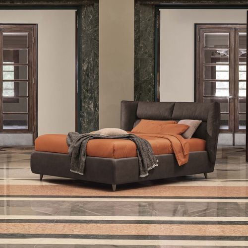 Letto matrimoniale - SANDI - DORELAN - contemporaneo / con testiera / con vano contenitore