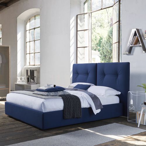 Letto matrimoniale - RIVOLO - DORELAN - contemporaneo / con testiera / imbottito