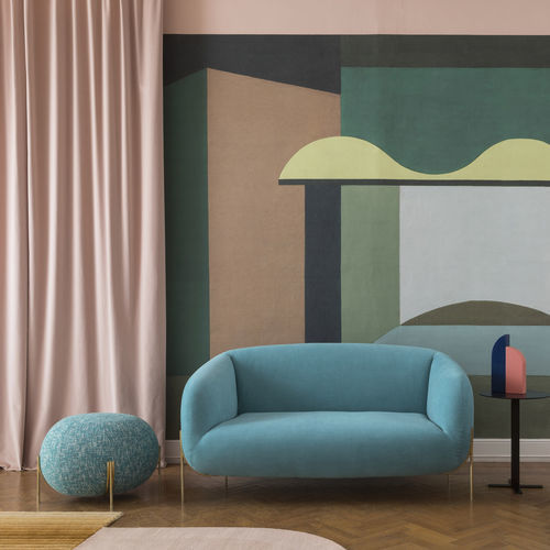 Divano contemporaneo - GEO - saba - in tessuto / con braccioli / con rivestimento rimovibile