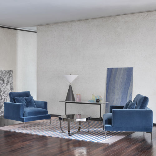 Poltrona contemporanea - ESSENTIEL - saba - in tessuto / in legno / con rivestimento rimovibile