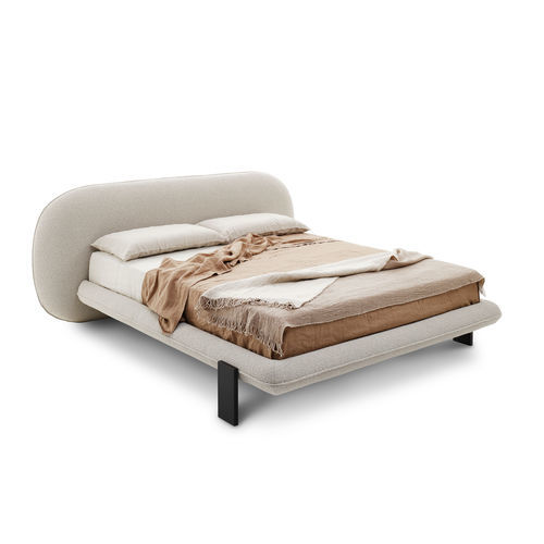 Letto matrimoniale - WABI - saba - contemporaneo / imbottito / con testiera imbottita