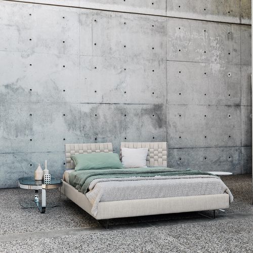 Letto matrimoniale - LIMES - saba - singolo / contemporaneo / imbottito