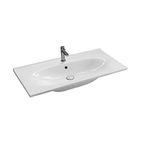 Lavabo sospeso - Y1BQ01 - HATRIA srl - in ceramica / rettangolare / 1 foro