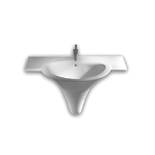 Lavabo sospeso - YR3801 - HATRIA srl - in ceramica / con piano integrato / 1 foro