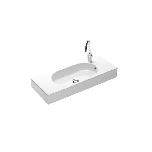 Lavabo sospeso - Y0Q901 - HATRIA srl - in ceramica / con piano integrato / su misura