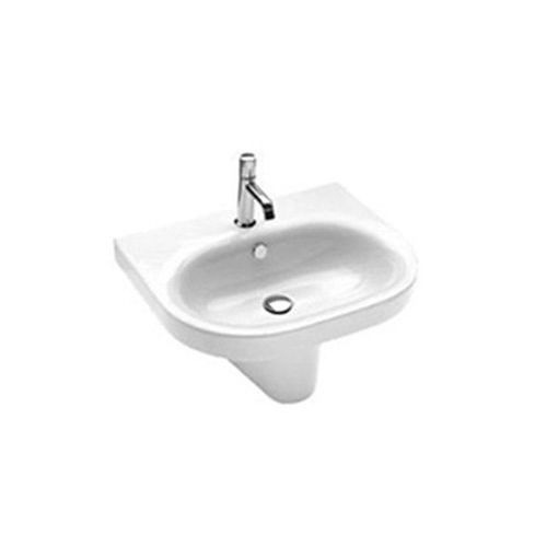Lavabo sospeso - Y0YT01 - HATRIA srl - in ceramica / in acciaio inossidabile / con portasalviette integrato