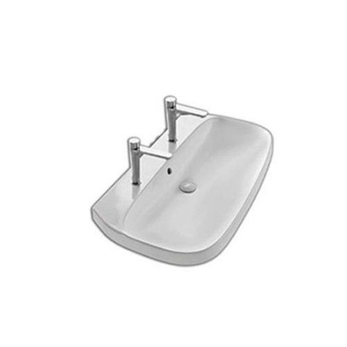 Lavabo sospeso - YXXJ01 - HATRIA srl - in ceramica / 2 fori / con troppopieno