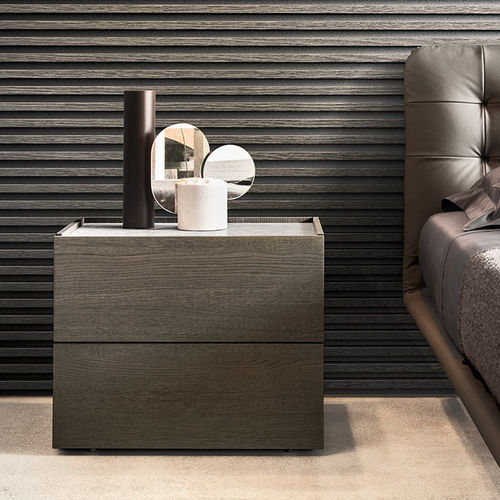 Comodino contemporaneo - ATLANTE - PIANCA - in legno laccato / rettangolare / con cassetti
