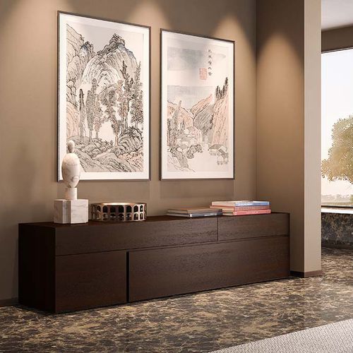 Credenza contemporanea - QUADRA - PIANCA - in legno massiccio