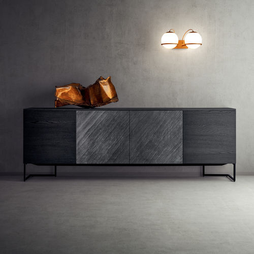 Credenza contemporanea - GRAFICA  - PIANCA - in legno laccato / grigia