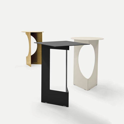 Tavolo d'appoggio contemporaneo - DUETTO - PIANCA - in metallo verniciato / rotondo / quadrato
