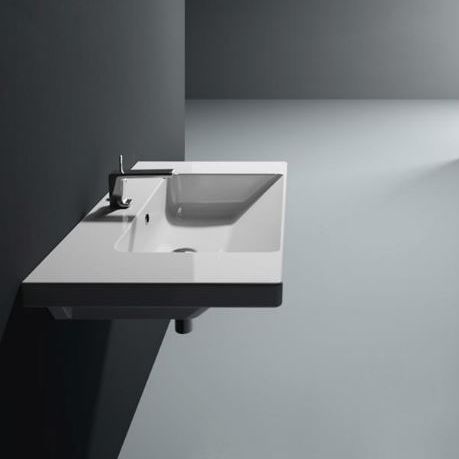 Lavabo sospeso - NORM: 8688111 - GSI - in ceramica / con piano integrato / rettangolare