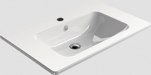 Lavabo da incasso - PURA: 8822111 - GSI - in ceramica / con piano integrato / rettangolare
