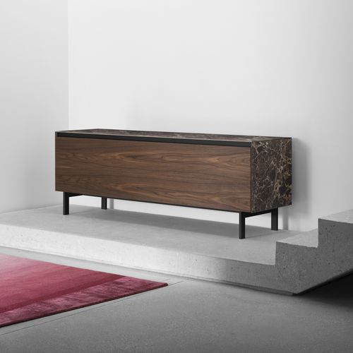 Credenza contemporanea - Vitrum - miniforms - in legno laccato / in rovere / in noce