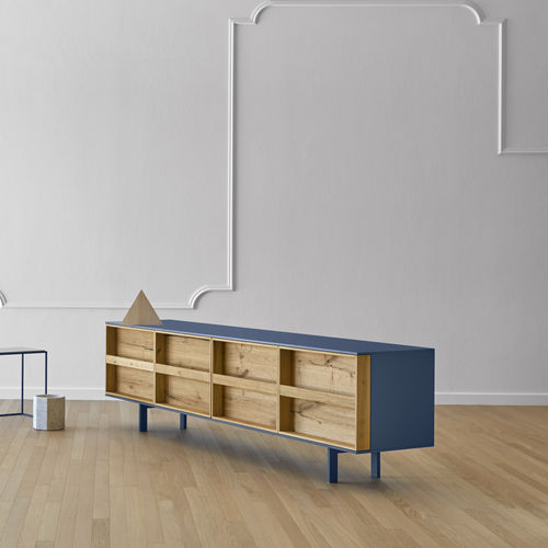Credenza contemporanea - Ramblas - miniforms - in legno laccato / in rovere / in noce