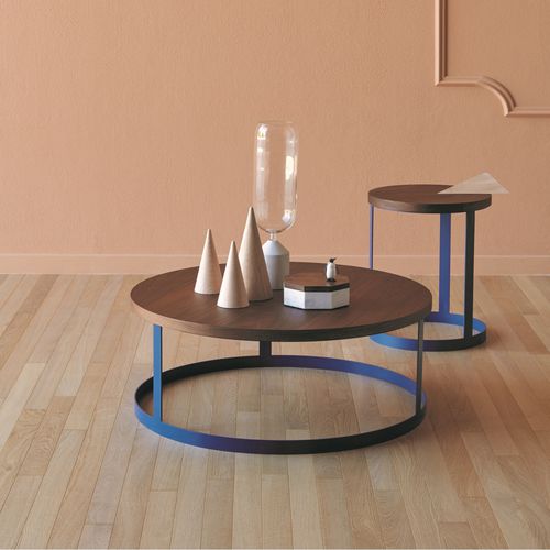 Tavolino basso contemporaneo - Zero - miniforms - in vetro / in rovere / in noce