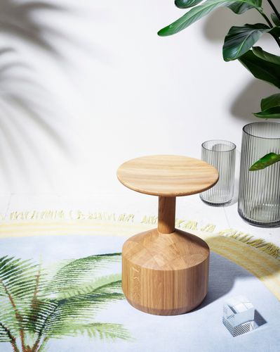 Sgabello contemporaneo - Pezzo  - miniforms - in rovere / in noce / con supporto in legno massiccio