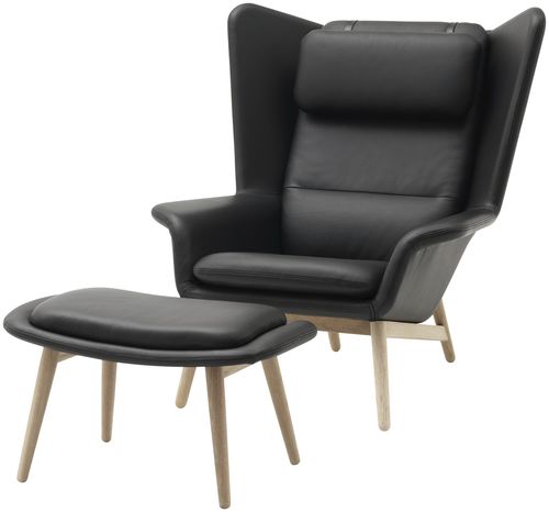Poltrona contemporanea - HAMILTON - BoConcept - in pelle / in tessuto / in acciaio inossidabile