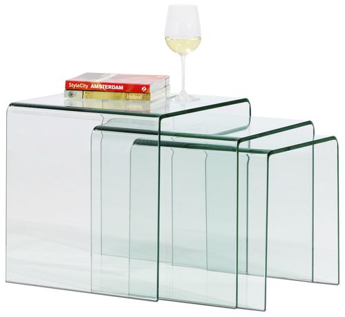 Tavolino estraibile contemporaneo - ADRIA - BoConcept - in vetro / rettangolare / per uso residenziale