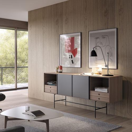 Credenza contemporanea - AURA - TREKU - in legno laccato / in rovere / in noce