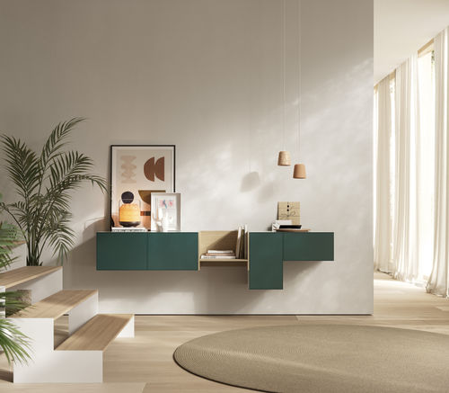 Credenza a muro - LAUKI - TREKU - contemporanea / in legno laccato / in rovere