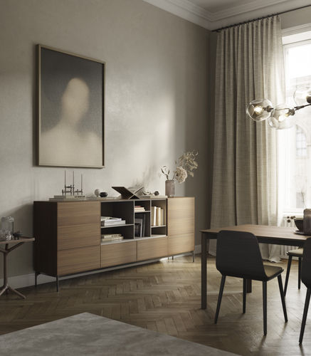 Credenza contemporanea - LAUKI - TREKU - in legno laccato / in rovere / in noce