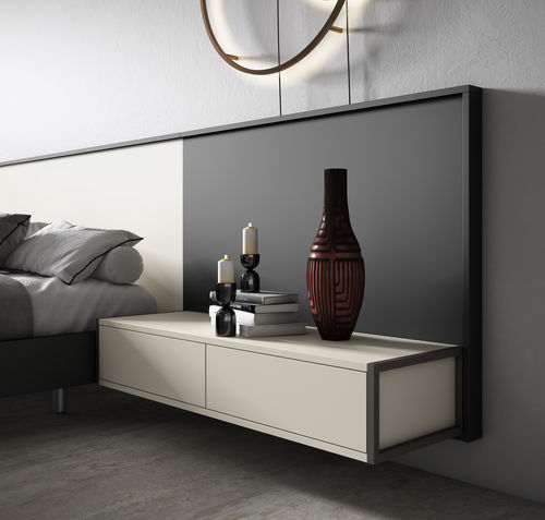 Comodino contemporaneo - Cubo - MUEBLES MESEGUE, S.A. - in legno laccato / rettangolare / con cassetti