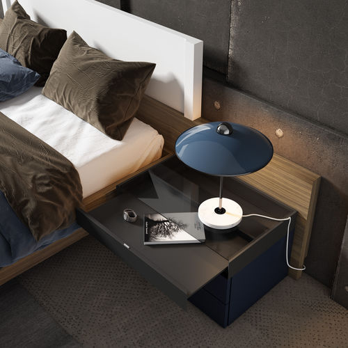 Comodino contemporaneo - TOP - MUEBLES MESEGUE, S.A. - in legno laccato / in vetro / rettangolare
