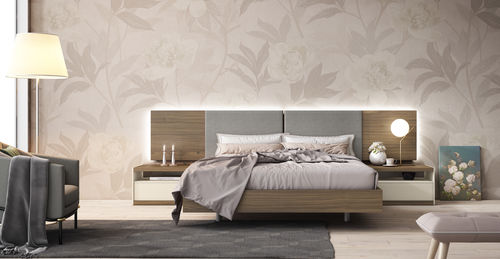 Testiera per letto matrimoniale - LUCA: comp.115 - MUEBLES MESEGUE, S.A. - contemporanea / impiallacciata in legno / in MDF laccato