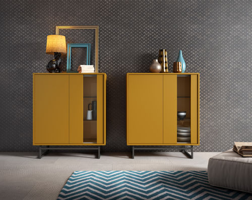 Credenza alta - BOOK - MUEBLES MESEGUE, S.A. - contemporanea / in legno laccato / in metallo
