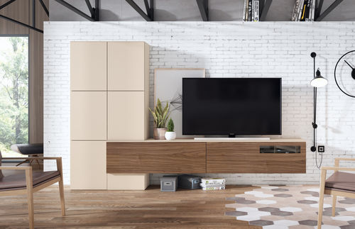 Parete attrezzata per soggiorno contemporanea - 26 COVER - MUEBLES MESEGUE, S.A. - in legno / per TV / con cassetti