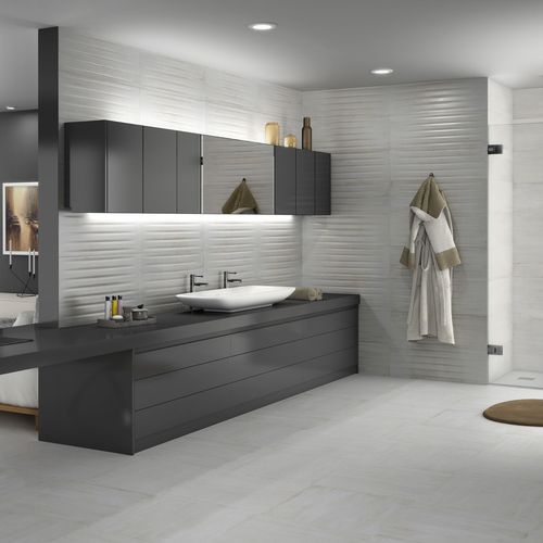 Piastrella in gres porcellanato - KRONOS  - SALONI CERAMICA - levigata / a rilievo / da interno