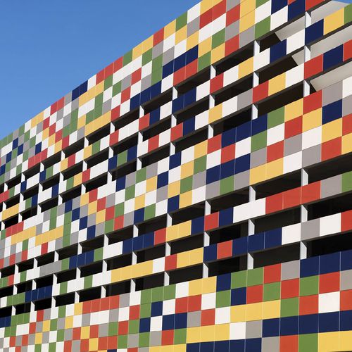 Rivestimento di facciata in pannelli - EXTRA - SALONI CERAMICA - in gres porcellanato / liscio / multicolore
