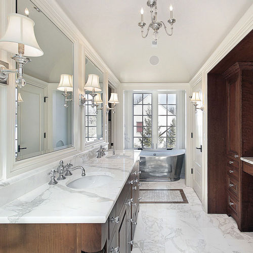 Piastrella in marmo - CALACATTA GOLD HONED - Marble Systems - levigata / da bagno / da pavimento