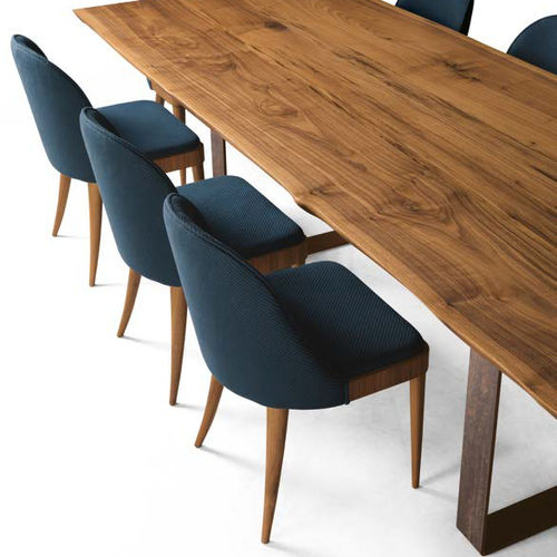 Sedia contemporanea - C-144 - Dale Italia - da interno / in noce / in tessuto